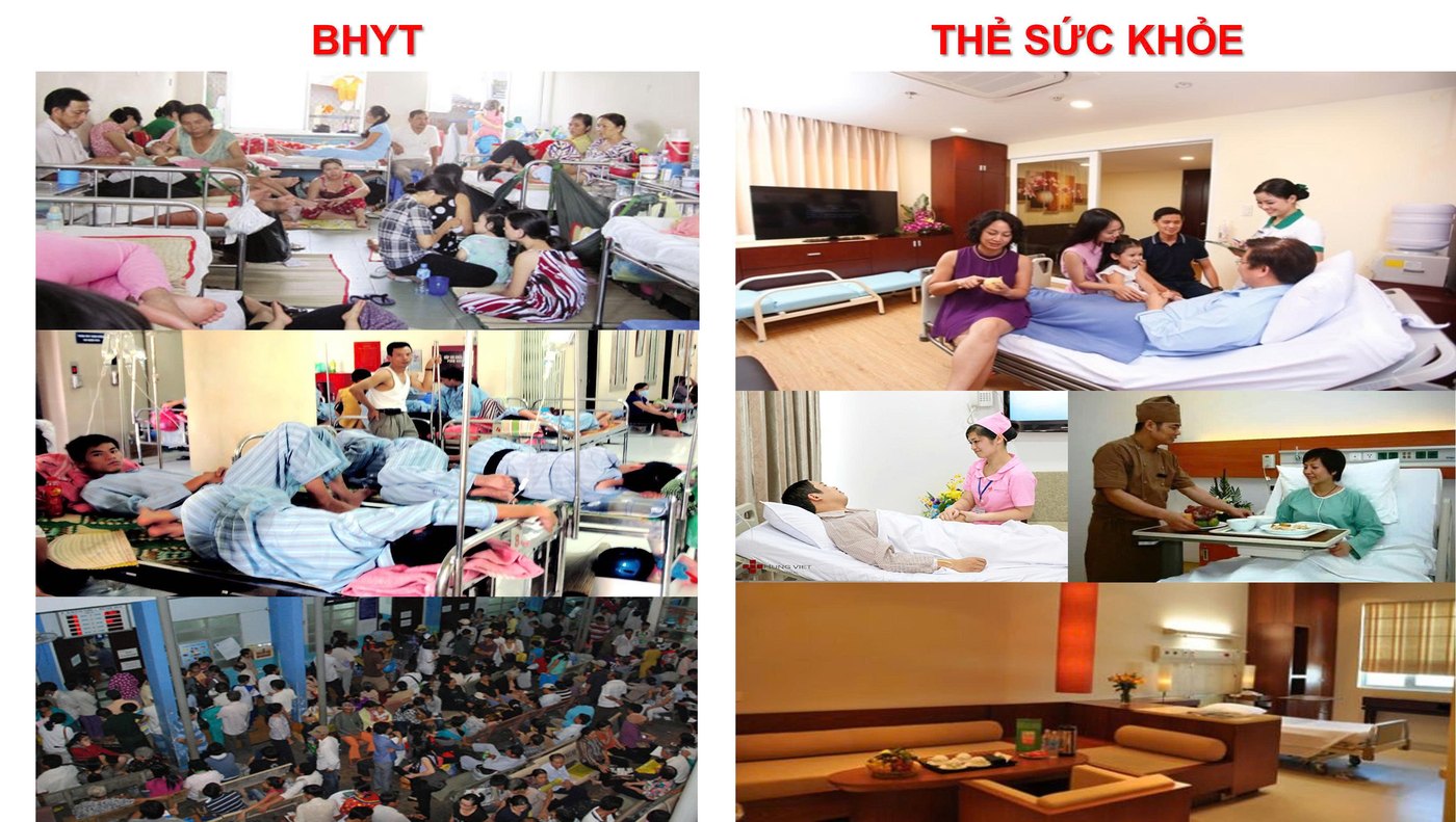 Phòng bệnh BHYT đông đúc, nằm ghép so với phòng dịch vụ